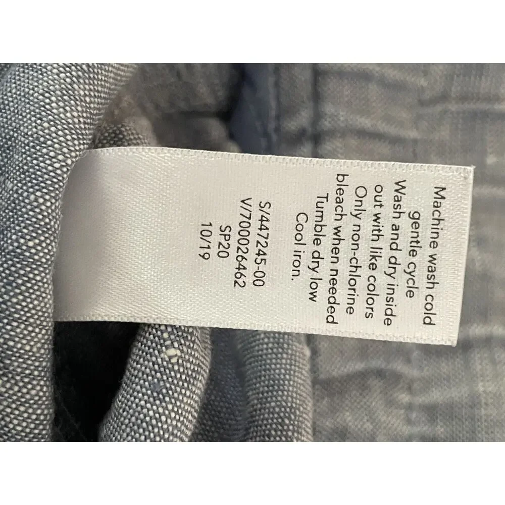 Athleta 100% Linen Cabo Shorts Pockets Pull On 4” Shorts Size 2 Chambray Elastic